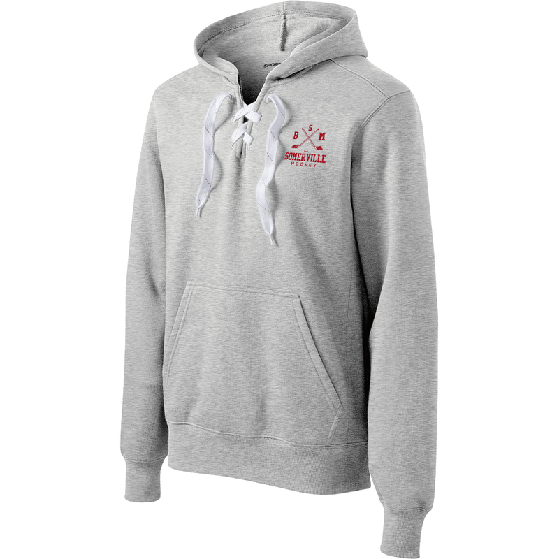 BSM Somerville Lace Up Pullover Hooded Sweatshirt